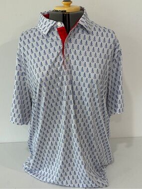 Grunk Dolfer The Strummer Guitar Print Golf Polo Shirt Performance Spandex